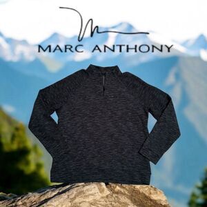 Marc Anthony Men's 2XL Black Slim Fit Quarter-Zip Pullover Sweater